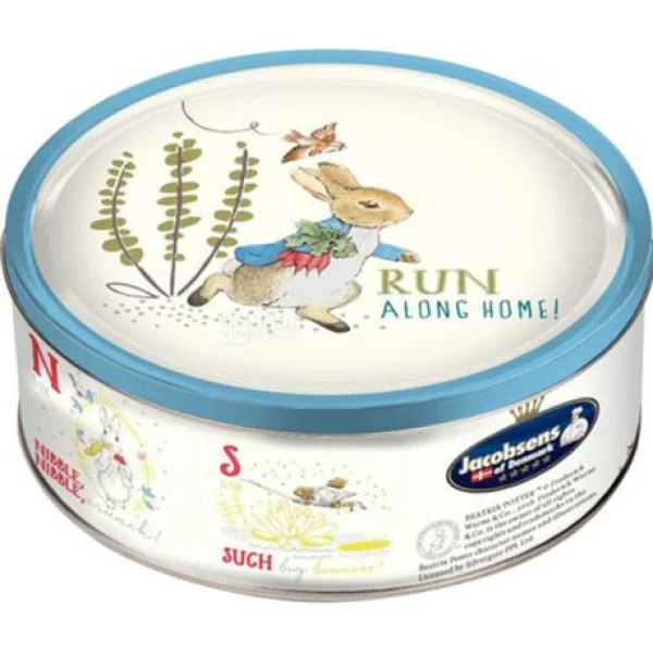 Печиво Cвяткове Jacobsens Bakery Peter Rabbit Run along Home Кролик Петер з шоколадною крихтою Бокс 150г - 1