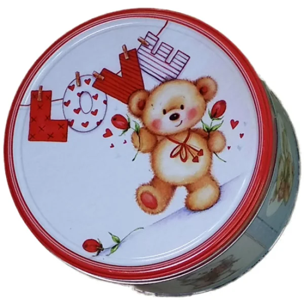 Печиво Cвяткове Jacobsens Bakery Teddy Bears Cute Love Тедді Ведмедики з шоколадною крихтою Бокс 300г - 2