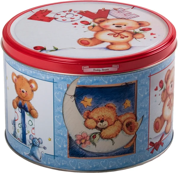 Печиво Cвяткове Jacobsens Bakery Teddy Bears Cute Love Тедді Ведмедики з шоколадною крихтою Бокс 300г - 1