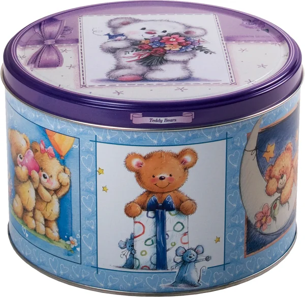 Печиво Cвяткове Jacobsens Bakery Teddy Bears Cute Present Flowers Тедді Ведмедики з шоколадною крихтою Бокс 300г - 1