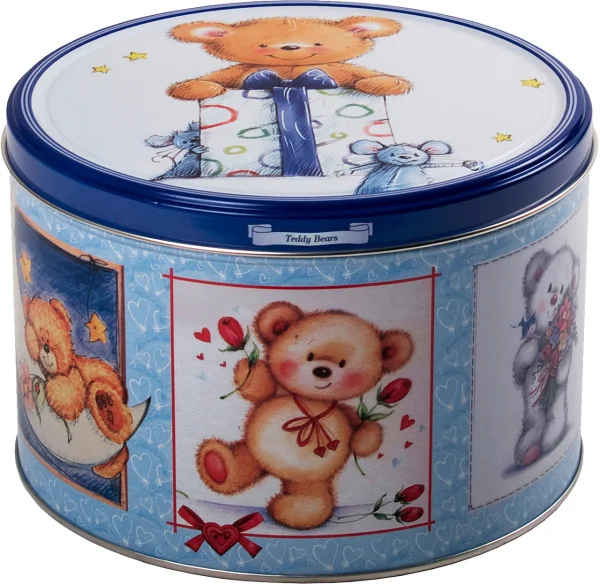Печиво Cвяткове Jacobsens Bakery Teddy Bears Cute Present Box Тедді Ведмедики з шоколадною крихтою Бокс 300г - 1