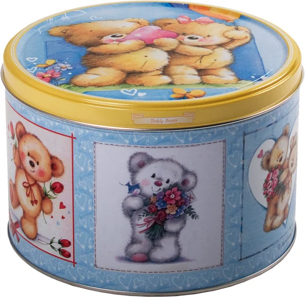 Печиво Cвяткове Jacobsens Bakery Teddy Bears Cute Couple Love Тедді Ведмедики з шоколадною крихтою Бокс 300г - 1