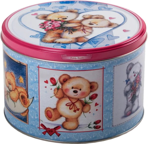 Печиво Cвяткове Jacobsens Bakery Teddy Bears Cute Present Love Тедді Ведмедики з шоколадною крихтою Бокс 300г - 1