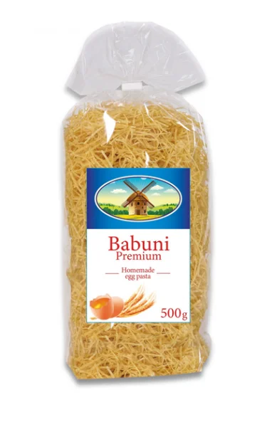 Макарони для бульону Babuni Premium Homemade Egg Pasta M1 Лапша яєчна Преміум по домашньому 500г - 1
