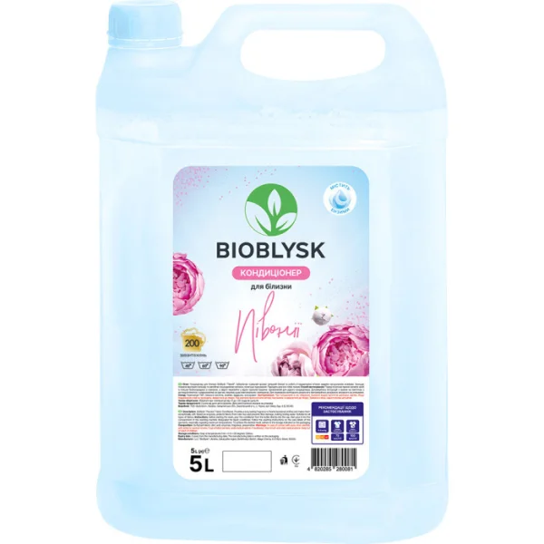 Кондиціонер для прання білизни Універсальний Bioblysk Гель Півонії з ензимами 200 прань Каністра 5л - 1