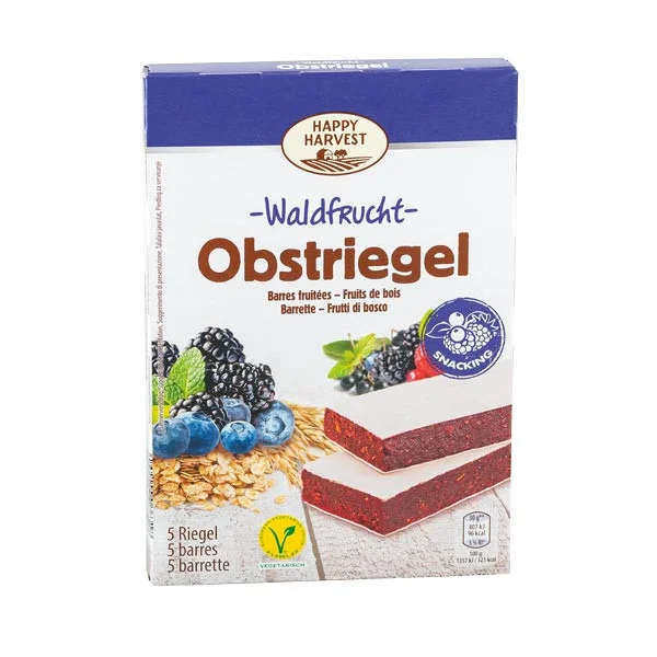 Батончики Пластівці з злаками Happy Harvest Obstriegel Wild Berries Пастіла з лісовими ягодами 5шт 150г - 1