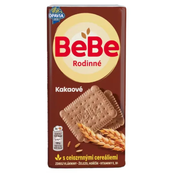 Печиво зернове Opavia Bebe Rodinne Kakaove celozrnymi ceraliemi Family Cereal Biscuits Какао вершкове Родинне 20шт 130г - 1