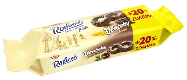Печиво вершкове Sedita Rodinne Venceky Kakaove темне Какао кільця Родинне 18шт 120г - 1