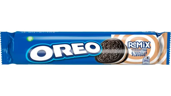 Печиво сендвіч Шоколадне Oreo Remix Tiramisu Vanilla Flavour Орео подвійне з кремом Ваніль та Тірамісу Ремікс 10шт 157г - 1