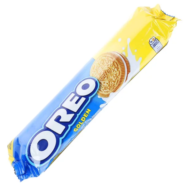 Печиво сендвіч Пісочне Золотисте Oreo Choco Golden Vanilla Flavour Орео подвійне Голден з ванільним кремом 10шт 154г - 1