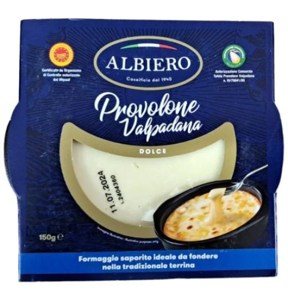 Сир у Керамічній тарілці Провалоне Albiero Provolone Valpadana Dolce коровячий напівтвердий 150г - 2