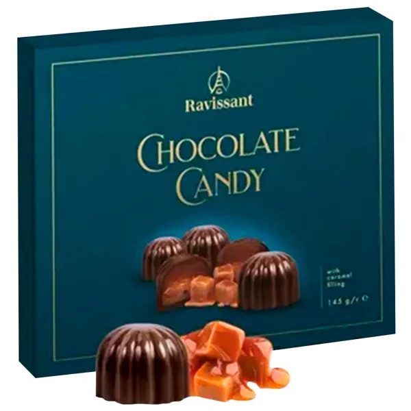 Шоколадні цукерки чорний шоколад Ravissant Chocolate Candy Caramel Равісант з Карамелью 145г - 1