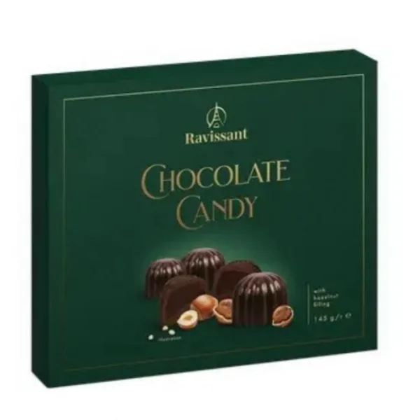 Шоколадні цукерки чорний шоколад Ravissant Chocolate Candy Hazelnut Равісант з нугою Лісовий горіх 145г - 1