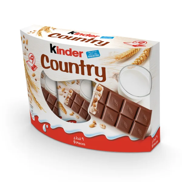 Шоколадні батончики з Злаками Kinder Country Кіндер Кантрі з молочним кремом 9шт 215г - 2