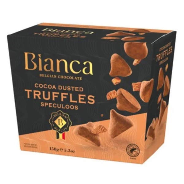 Цукерки трюфель Бельгійській шоколад Bianca Belgian chocolate Truffles Speculoos Екстра чорний з печивом Спекулос 12шт 150г - 2