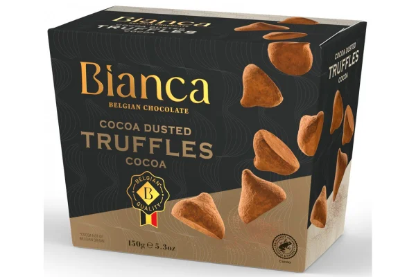 Цукерки трюфель Бельгійській шоколад Bianca Belgian chocolate Truffles Cocoa Flavour чорний Какао 12шт 150г - 1