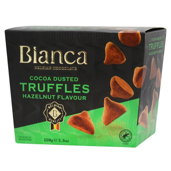 Цукерки трюфель Бельгійській шоколад Bianca Belgian chocolate Truffles Hazelnut Flavour чорний Лісовий Горіх 12шт 150г - 1