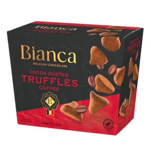 Цукерки трюфель Бельгійській шоколад Bianca Belgian chocolate Truffles Coffee чорний Зерна Кави 12шт 150г - 1