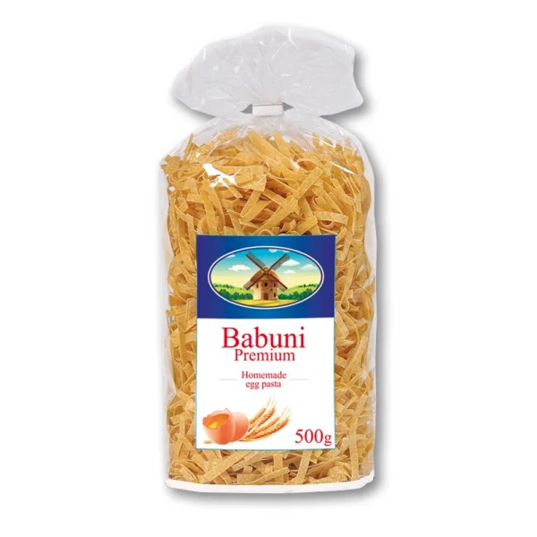 Макарони Середні Babuni Premium Homemade Egg Pasta M5 Лапша яєчна Преміум по домашньому 500г - 1