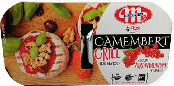 Сир із білою Цвіллю Mlekovita La Polle Camembert Grill z Sosem Zurawinowym Камамбер з соусом Журавлини Гріль 2шт 230г - 2