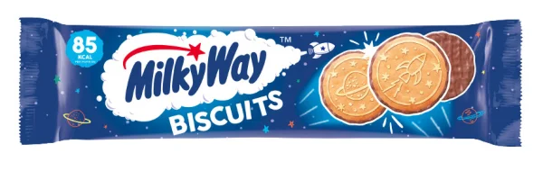 Печиво Бісквітне Mars Milky Way Galaxy biscuits МілкіВей Гелексі в молочному шоколаді 4шт 108г - 2