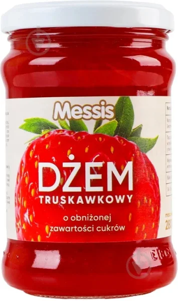 Джем з пониженим вмістом Цукру Messis Dzem Truskawkowy Low Sugar Полуниця 280г - 1