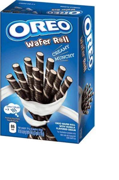 Вафельні трубочки Oreo Wafer Roll Creamy Munchy Vanilla Cream Орео з Ванільним кремом 3шт 54г - 1