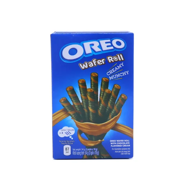 Вафельні трубочки Oreo Wafer Roll Creamy Munchy Chocolate Cream Орео з Шоколадним кремом 3шт 54г - 1