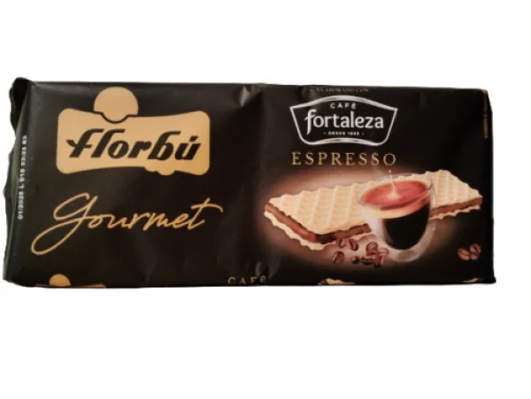 Вафлі світлі Florbu Gourmet Cafe Fortaleza Espresso Coffee Флорбу крем з кави Еспрессо 175г - 2