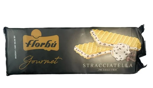 Вафлі світлі Florbu Gourmet Barquillo Stracciatella Флорбу крем з морозива Страчателла з шоколадною крихтою 185г - 1