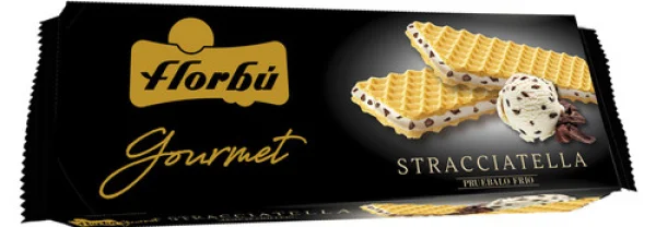 Вафлі світлі Florbu Gourmet Barquillo Stracciatella Флорбу крем з морозива Страчателла з шоколадною крихтою 185г - 2