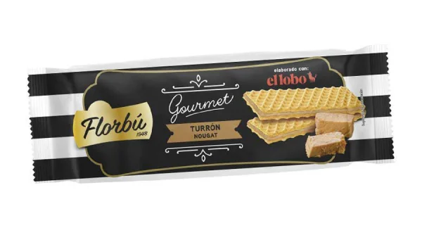 Вафлі світлі Florbu Gourmet Barquillo de Turron El Lobo Cream Флорбу крем з нуги Ель Лобо 135г - 1