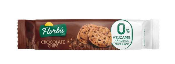 Печиво без Цукру Florbu Chocolate Chips Sugar Free Флорбу Вісяне з шоколадними крихтами 8шт 120г - 2