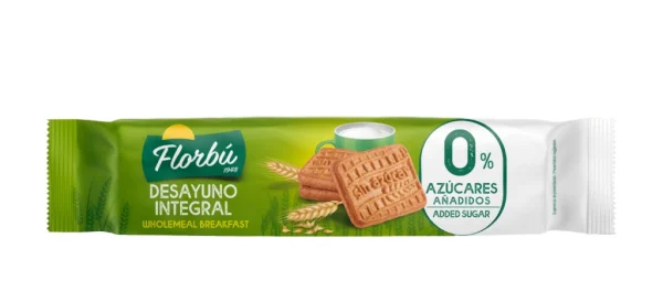 Печиво без Цукру Florbu Desayuno Integral Wholemeal Breakfast Sugar Free Флорбу цільнозерновий Сніданок 8шт 150г - 1