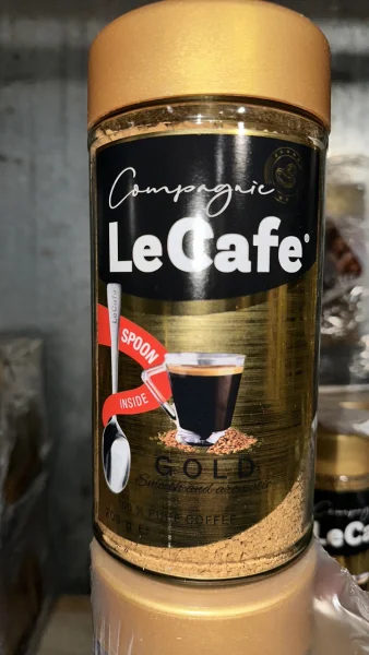 Набір Кава розчинна з Ложкою Le Cafe Compagnic Gold Smooth Aromatic 100% pure Coffee Лекафе Голд арабіка Гранули 200г - 1