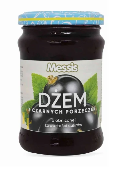 Джем з пониженим вмістом Цукру Messis Dzem z czarnych Porzeczek Low Sugar Чорна смородина 280г - 1