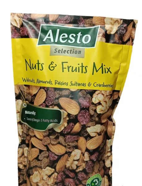 Насіння Горіхи сухофрукти суміш Alesto Nut Fruit Mix Selection Алесто Мікс горіхів родзинок і журавлини Відбірне несмажене 200г - 1