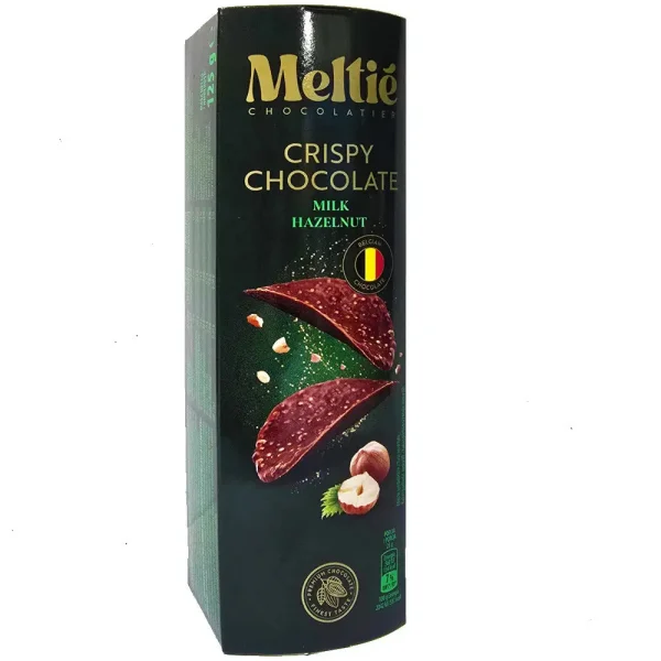 Чіпси Шоколадні Meltie Crispy Chocolate Milk Hazelnut Мелті снеки Молочний шоколад Лісовий горіх тубус 125г - 1