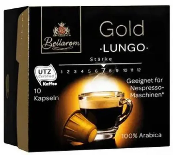 Кава для Кавомашин Bellarom Gold Lungo Nespresso Capsules 100% Arabica Беларом Голд Лунго 100% Арабіка Міцна в Капсулах 10шт 200г - 2