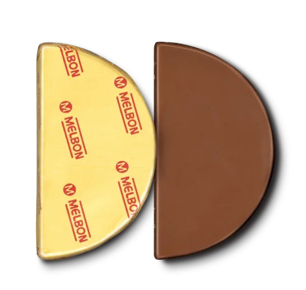 Цукерка Грецький шоколад Долька Melbon Chocolate Мелбон молочний шоколад з праліне в Фользі 31г - 1