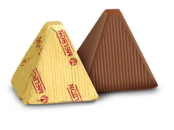 Цукерка Грецький шоколад Піраміда Melbon Chocolate Мелбон молочний шоколад з праліне в Фользі 27г - 1
