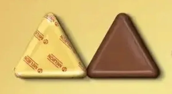 Цукерка Грецький шоколад Трикутник Melbon Chocolate Triangle Мелбон молочний шоколад з праліне в Фользі 25г - 2