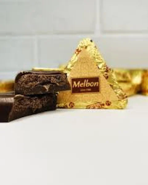 Цукерка Грецький шоколад Трикутник Melbon Chocolate Triangle Мелбон молочний шоколад з праліне в Фользі 25г - 3
