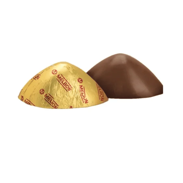 Цукерка Грецький шоколад Гора Melbon Chocolate Мелбон Mountain молочний шоколад з праліне в Фользі 30г - 1