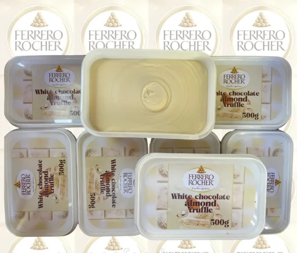 Паста-крем молочна Ferrero Rocher White Chocolate Almond Truffle Paste Фереро Роше Білий шоколад з Мигдалем Бокс 500г - 1