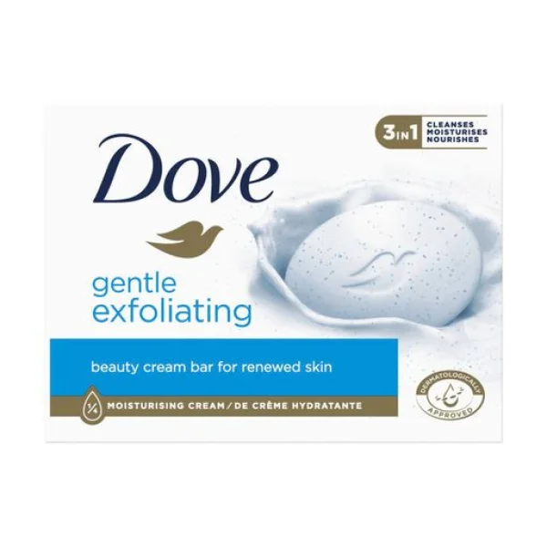 Мило-крем кускове Dove Gentle Exfoliating 3in1 Moisturising Cream bar for Renewed skin Дав 3в1 Ніжне злущування з Скрабом 90г - 1