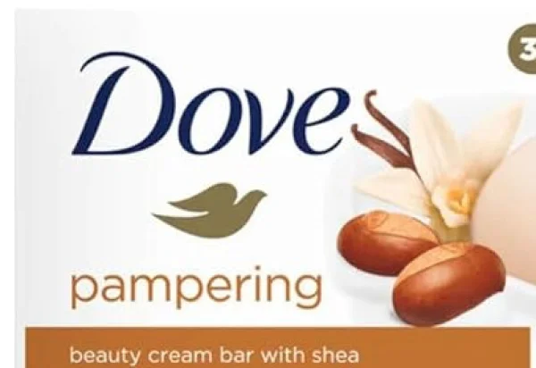 Мило-крем кускове Dove Pampering 3in1 Moisturising Cream bar Shea butter Vanilla Дав 3в1 Балування з маслом Ши та Ваніллю 90г - 2