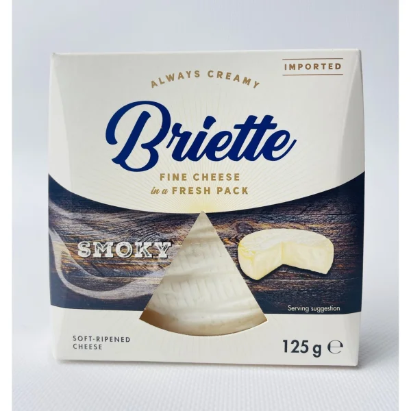 Сир із Цвіллю Briette Smoky Fine Cheese Бріет полутвердий з Ароматом диму дозрілий Круглий 125г - 1