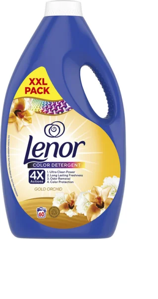 Гель для прання Кольорових речей Lenor Color Detergent Ultra Clean Power Gold Orchid 4x Actions Ленор Золота орхідея 60прань 3л - 1