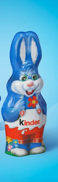 Шоколадна фігурка Пасхальний Зайчик без іграшки Kinder Easter Bunny Flower Кіндер сюрприз молочний шоколад з Квіткою 55г - 1